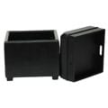 Black Square Storage Tray Ottoman