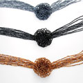 Long Beaded Necklace with Flower Design (China)