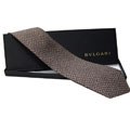 Bvlgari 7-fold Silk Necktie Pavone Taupe