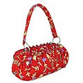 Wool Handbag, 'Romance in Red' (India)