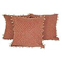 Set of Three Cotton Honeycomb Cushion Covers (India)