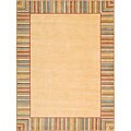 Machine-made Santa Fe Yellow Rug (5'6 Round)