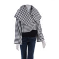 House of Dereon Cropped Houndstooth Jacket
