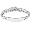 Sterling Silver Cuban Link ID Bracelet