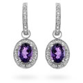 14k White Gold Amethyst 1/6ct TDW Diamond Earrings