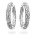 14k Gold 5 2/5ct TDW Pave Diamond Hoop Earrings
