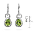 14k White Gold Peridot 1/3ct TDW Diamond Earrings