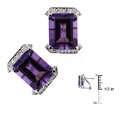 14k White Gold Amethyst and 1/10ct TDW Diamond Ear