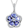 18k Gold Tanzanite 1/4ct TDW Diamond Clover Necklace