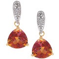 14k Yellow Gold Ecstasy Topaz Diamond Earrings