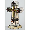 Tiffany-style Peace Cross Accent Lamp
