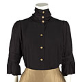 Fendi Black Silk 3/4-sleeve Blouse