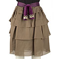 Chloe Sand Tiered Ruffle Cotton Skirt