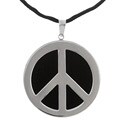 14k White Gold Peace Pendant Necklace