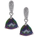 14k White Gold Mystic Topaz Diamond Earrings