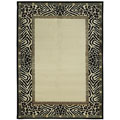 Power-loomed Ivory Animal Print Area Rug (2'2 x 4)