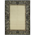 Ivory Animal Print Power-loomed Area Rug (5' x 8')