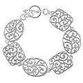 Sterling Silver Filigree Toggle Bracelet