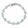 Sterling Silver Turquoise Links Fashion Bracelet