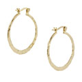 Sterling Silver Vermeil Hammered Hoop Earrings