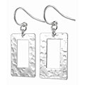 Sterling Silver Hammered Finish Frame Earrings