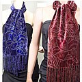 Symphony Designs Silk Velvet Scarf w/ Chenille Fringe (Pack of 2)