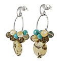 Sterling Silver Marble &Turquoise Fashion Earrings