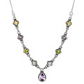 Sterling Silver Multi-gemstone Fashion Necklace