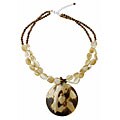 Tiger's Eye Mother of Pearl Shell Fashion Necklace