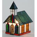 Tiffany-style Countryside Church Accent Lamp