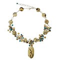 Sterling Silver Jasper Turquoise Drop Necklace