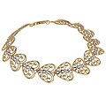 14k Gold Two-tone Diamond-cut Heart Bracelet