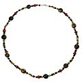 Sterling Silver Multicolor Bead Necklace