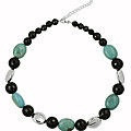 Sterling Silver Black Onyx Turquoise Necklace