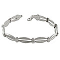 14k White Gold Parallel Bar Station Bracelet