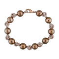 14k Gold Brown Tahitian Pearl Diamond Bracelet