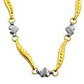 10k Two-tone Gold Waves and Hearts Necklace