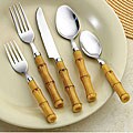26pc. Beautiful Basics Bamboo Flatware by Bellamo