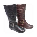 Bamboo by Journee Gathered Shaft Flat Boots
