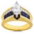 18k Gold 1 7/8ct TDW Diamond Sapphire Engagement Ring