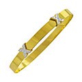 14k Yellow Gold Twin X's Adjustable Bangle