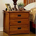 Mission Solid Oak 3 Drawer Nightstand