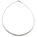 14k White Gold 5.4-mm Domed Omega Necklace