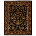 Heritage Kerman Black/ Peach Wool Rug (7'6 x 9'6)
