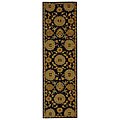 Medallions Navy Wool Rug (2'3 x 8')