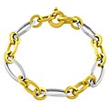 14k Two-tone Gold Shapely Link Bracelet