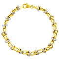 14k Two-tone Gold Saturn Link Bracelet
