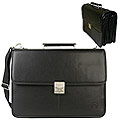 Cadillac Triple Gusset Leather Computer Briefcase
