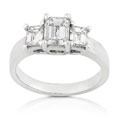 14k White Gold 1 1/4ct TDW Emerald-cut Diamond Eng