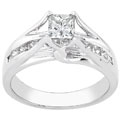 14k White Gold 1ct TDW Princess-cut Diamond Engage